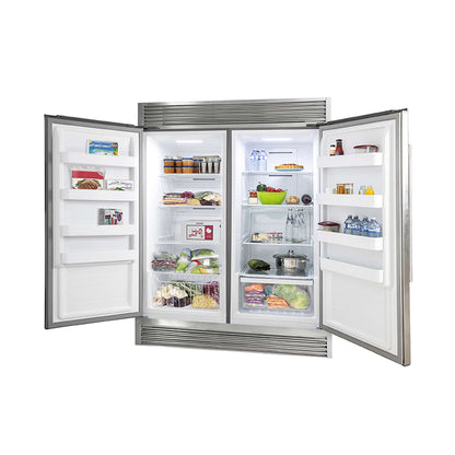 Forno Rizzuto 2-Piece 56-Inch Convertible Refrigerator/Freezer Set, 27.6 cu.ft. with Decorative Grill - 60-Inch Wide