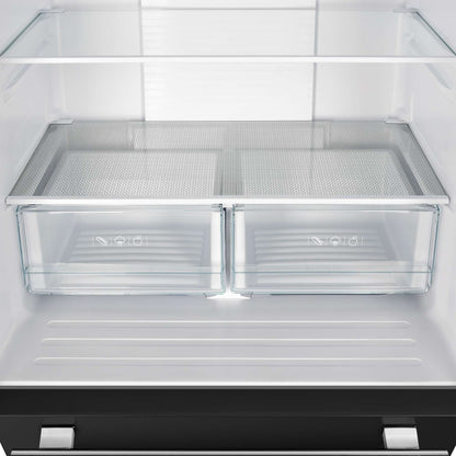 Forno Gallipoli Epsresso 30"-Wide Black French Door Refrigerator with Bottom Freezer 17.5 Cu. Ft. Capacity - No Frost with Ice Maker