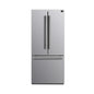 Forno Gallipoli 30" French Door Refrigerator with Bottom Freezer 17.5 cu. ft Capacity - Stainless Steel No Frost Fridge with Ice Maker