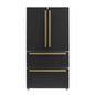 Forno Moena Espresso 36" French Door Refrigerator in Black, 19.2 cu. ft