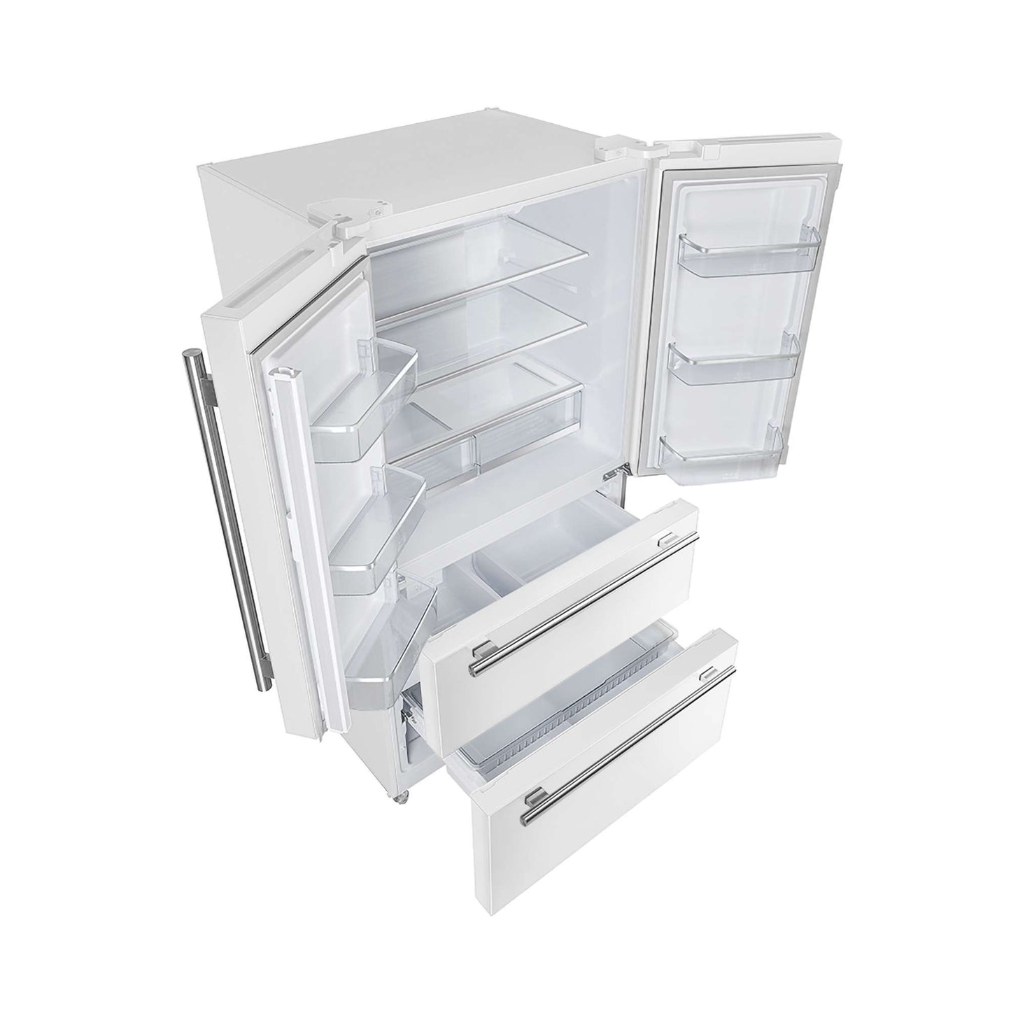 Forno Moena Espresso 36" French Door Refrigerator in White, 19.2 cu. ft