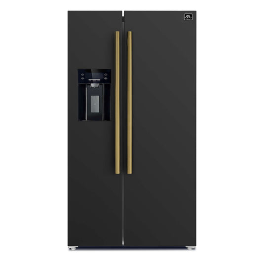 Forno Salerno Espresso 36" Side-by-Side Black Refrigerator 20 cu. ft