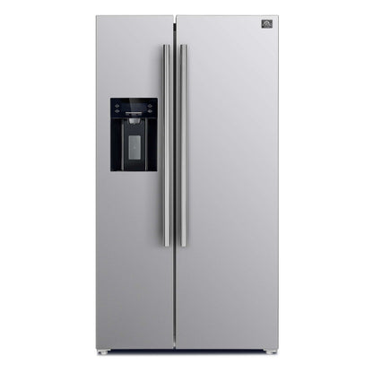 Forno Salerno 36" Side by Side Stainless Steel Refrigerator 20 cu.ft