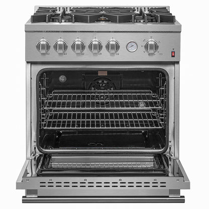 Giovanni 30-inch Gas Range Stainless Steel, 5 Burners 67,000 BTU, 4.32 cu.ft. Convection Oven