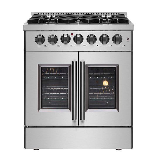Forno Galiano 30" Freestanding French Door Dual Fuel Range