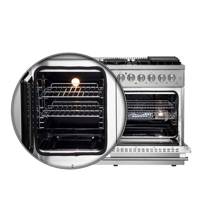 Forno Galiano 48" Freestanding French Door Series Dual Fuel Range