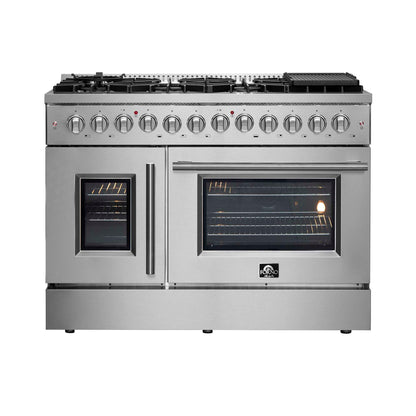Forno Galiano 48" Freestanding French Door Series Dual Fuel Range