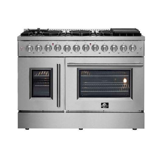 Forno Galiano 48" Freestanding French Door Series Dual Fuel Range
