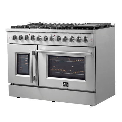 Forno Galiano 48" Freestanding French Door Series Dual Fuel Range