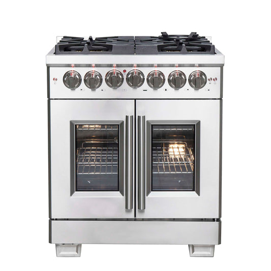 Forno Capriasca 30" Freestanding French Door Dual Fuel Range