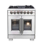 Forno Capriasca 30" Freestanding French Door Dual Fuel Range
