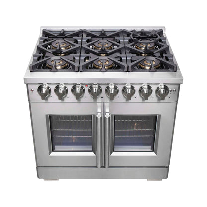 Forno Capriasca 36" Freestanding French Door Dual Fuel Range
