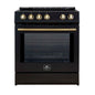 Forno Leonardo Espresso 30-Inch Slide-In Black Induction Range