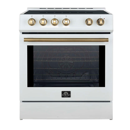 Forno Leonardo Espresso 30-Inch Slide-In White Induction Range
