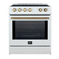 Forno Leonardo Espresso 30-Inch Slide-In White Induction Range