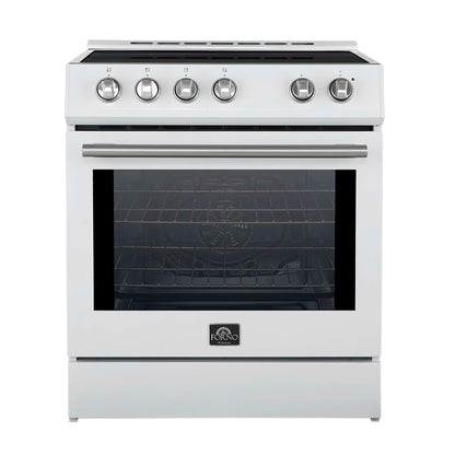Forno Leonardo Espresso 30-Inch Slide-In White Induction Range