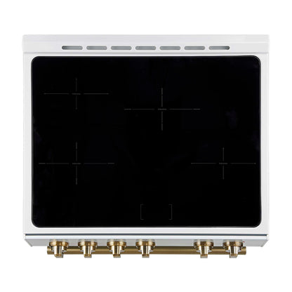 Forno Leonardo Espresso 30-Inch Slide-In White Induction Range