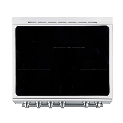 Forno Leonardo Espresso 30-Inch Slide-In White Induction Range