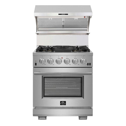 Forno Savona - 30" Wall Mount Range Hood with Hybrid Stainless Filters & Back Splash
