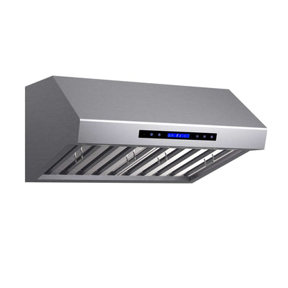Forno Palazzo 30" Wall Mounted Range Hood Stainless Steel Heavy-Duty Baffle Filters & Remote Control