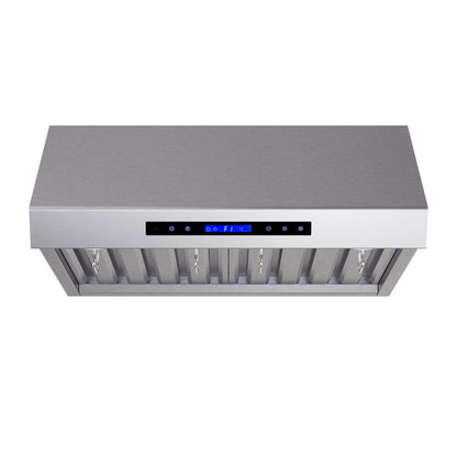 Forno Palazzo 30" Wall Mounted Range Hood Stainless Steel Heavy-Duty Baffle Filters & Remote Control