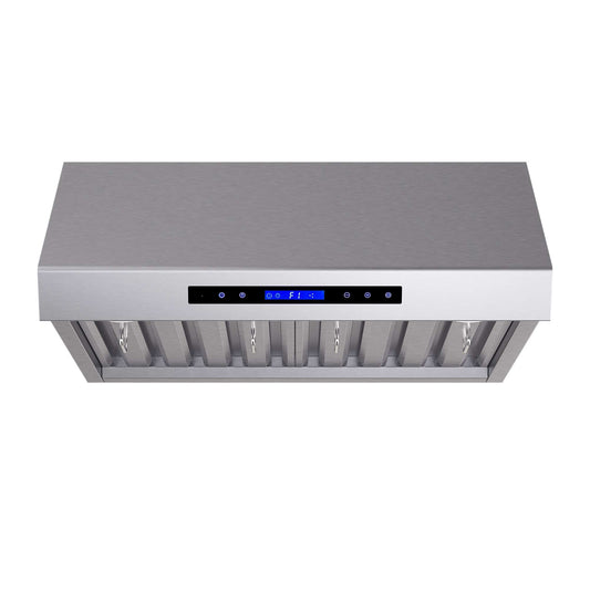 Forno Palazzo 30" Wall Mounted Range Hood Stainless Steel Heavy-Duty Baffle Filters & Remote Control
