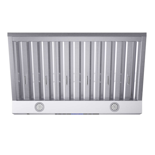 Forno Palazzo 36" Wall Mounted Range Hood Stainless Steel Heavy-Duty Baffle Filters & Remote Control