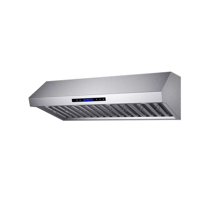 Forno Palazzo 48" Wall Mounted Range Hood Stainless Steel Heavy-Duty Baffle Filters & Remote Control