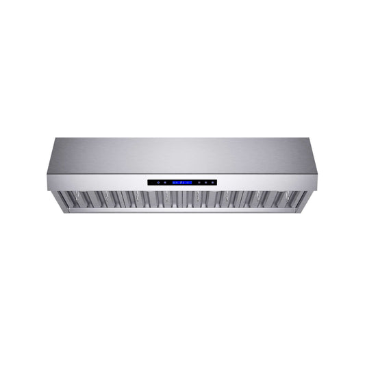 Forno Palazzo 48" Wall Mounted Range Hood Stainless Steel Heavy-Duty Baffle Filters & Remote Control