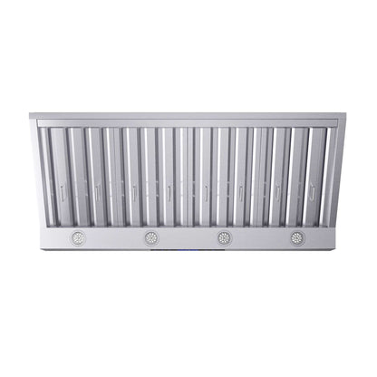 Forno Palazzo 48" Wall Mounted Range Hood Stainless Steel Heavy-Duty Baffle Filters & Remote Control