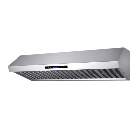 Forno Palazzo 60" Wall Mounted Range Hood Stainless Steel Heavy-Duty Baffle Filters & Remote Control