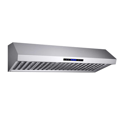 Forno Palazzo 60" Wall Mounted Range Hood Stainless Steel Heavy-Duty Baffle Filters & Remote Control