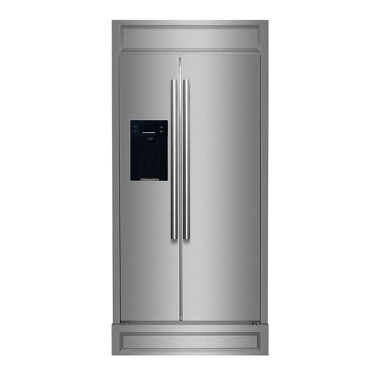 Forno Salerno 36" Built-in Stainless-Steel Refrigerator 20 cu. ft with Modern Decorative Grill - 40 "es Wide