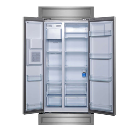 Forno Salerno 36" Built-in Stainless-Steel Refrigerator 20 cu. ft with Modern Decorative Grill - 40 "es Wide