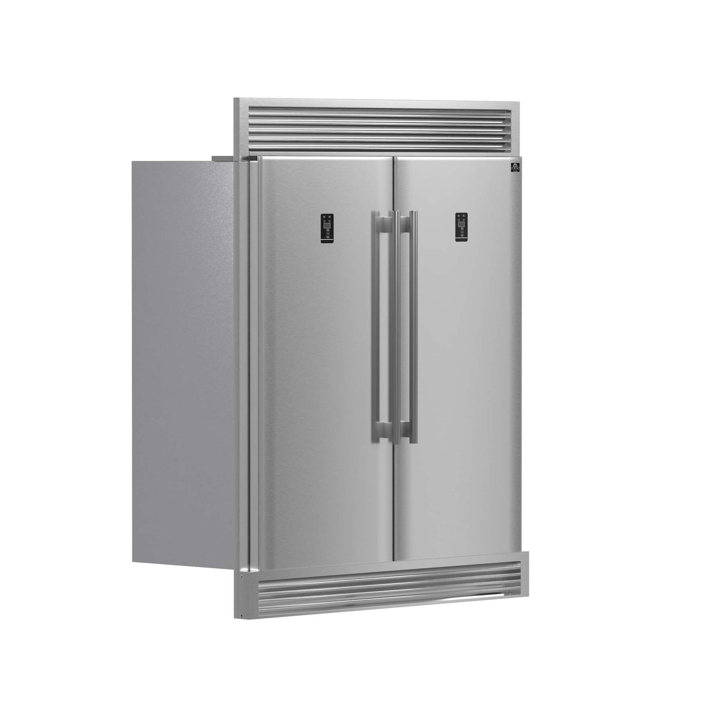 Forno Rizzuto 2-Piece 56-Inch Convertible Refrigerator/Freezer Set, 27.6 cu.ft. with Decorative Grill - 60-Inch Wide