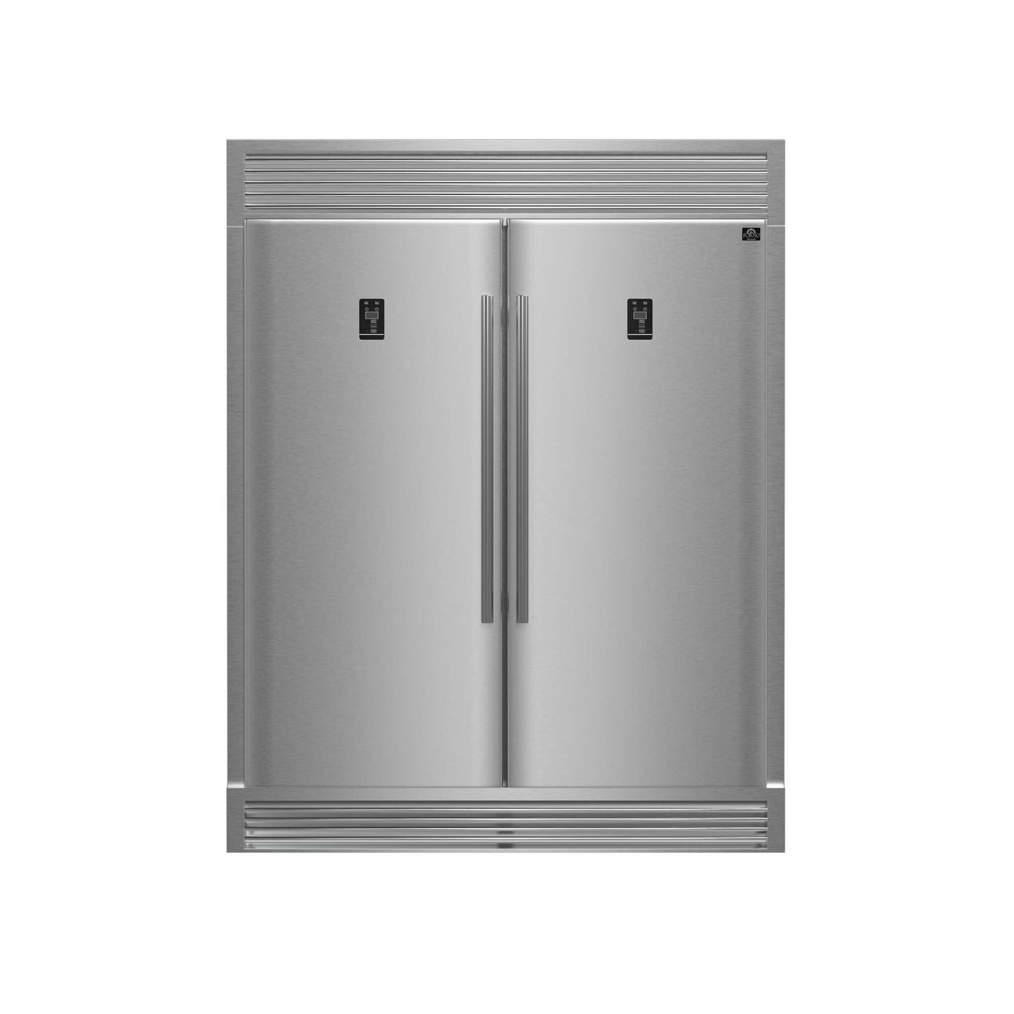 Forno Rizzuto 2-Piece 56-Inch Convertible Refrigerator/Freezer Set, 27.6 cu.ft. with Decorative Grill - 60-Inch Wide