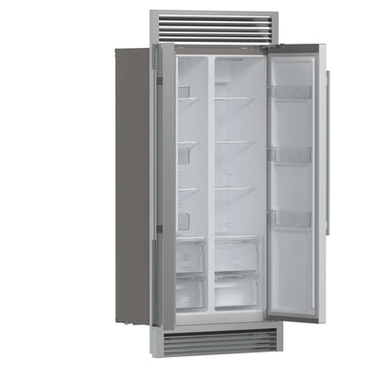 Forno Salerno 33" Built-in Stainless Steel Refrigerator 15.6 cu. ft - With Decorative Grill - 37"es Wide