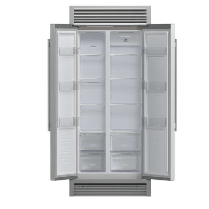 Forno Salerno 33" Built-in Stainless Steel Refrigerator 15.6 cu. ft - With Decorative Grill - 37"es Wide
