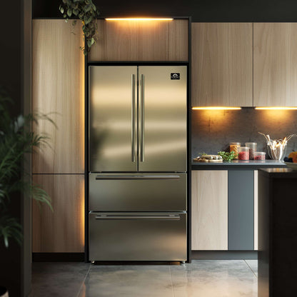 Forno Moena 36" French Door 19.2 Cu.Ft. Stainless Steel Refrigerator