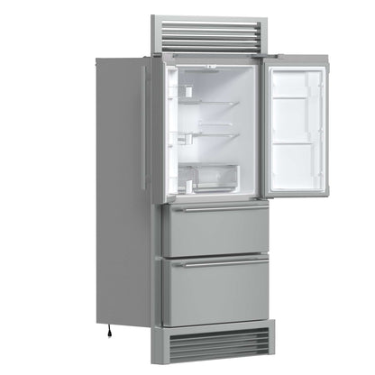 Forno Moena 36" French Door 19.2 cu. ft Stainless Steel Refrigerator, with Decorative Grill - 40"es Wide