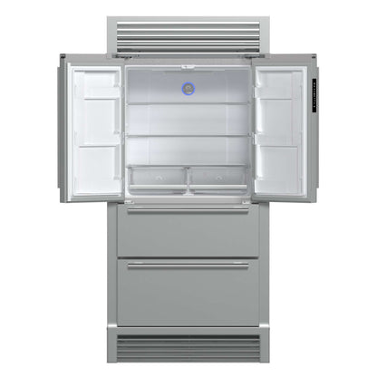 Forno Moena 36" French Door 19.2 cu. ft Stainless Steel Refrigerator, with Decorative Grill - 40"es Wide