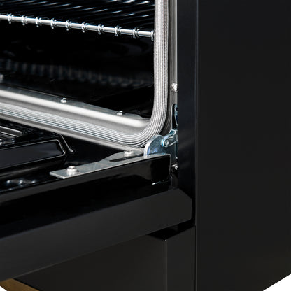 Forno Antico 36-inch Freestanding Gas Range Black and Antique Brass Design, 6 Sealed Burners 71,000 BTU, 4.5 cu.ft. Convection Oven