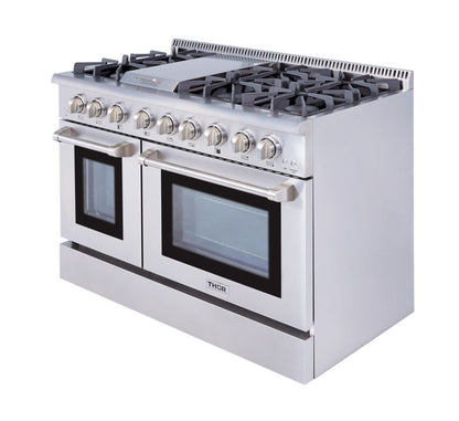 Thor Kitchen 48 Inch Professional Dual Fuel Range in Stainless Steel