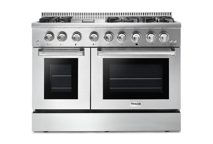 Thor Kitchen 48 Inch Professional Dual Fuel Range in Stainless Steel