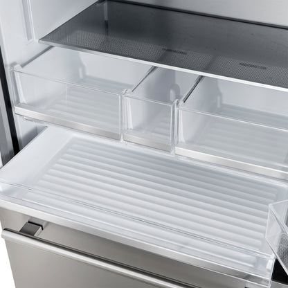 Forno Aosta 36-inch French Door Refrigerator in Stainless Steel, 22.4 cu.ft. External Water Dispenser & Freezer Automatic Ice Maker - ENERGY STAR