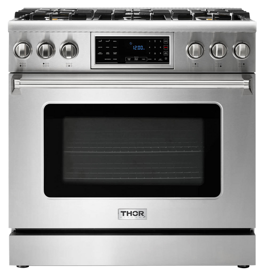 Thor Kitchen 36-Inch Tilt Panel Professional Liquid Propane Range