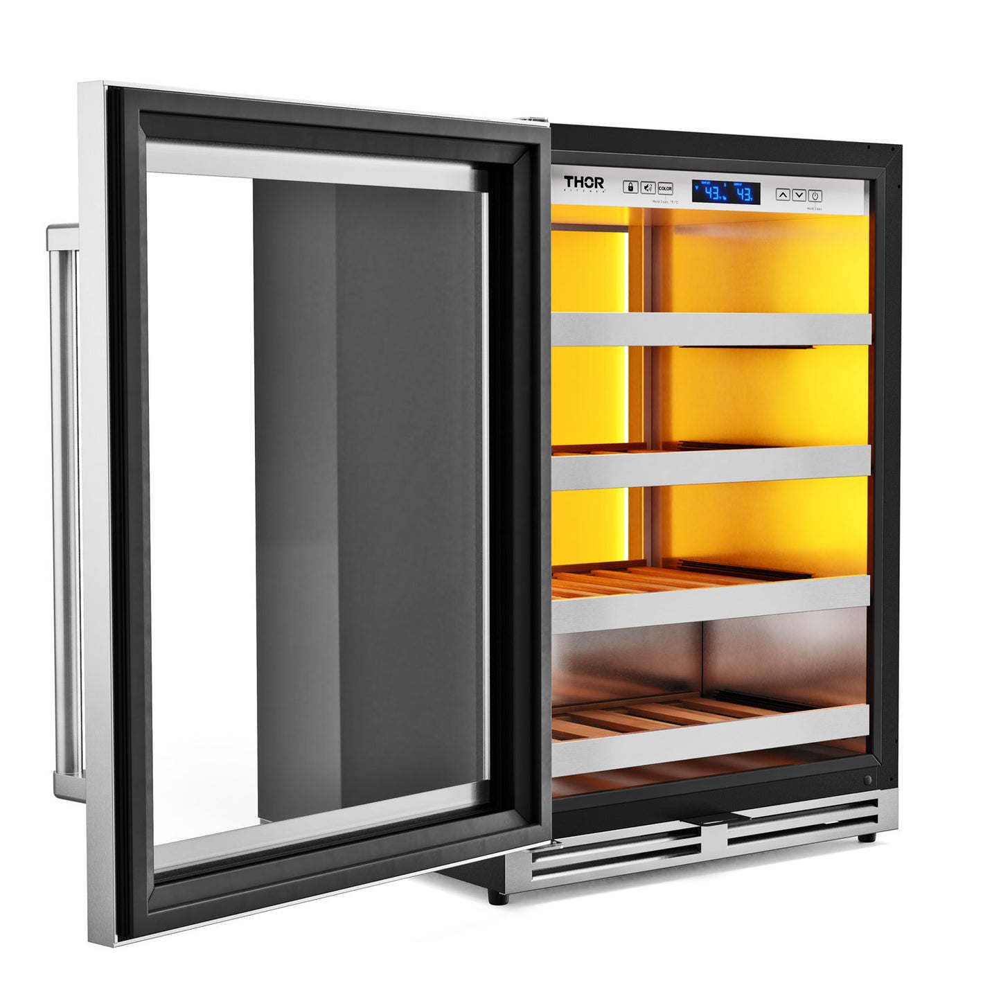 Thor Kitchen 24-Inch Single Zone Wine Cooler, Left Swing, 45 Wine Bottle Capacity