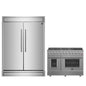 FORNO Premium 2-Piece Kitchen Bundle - Galiano 48" Stainless Steel Range, Forno Maderno 2-28 " Wide Units with Decorative Trim