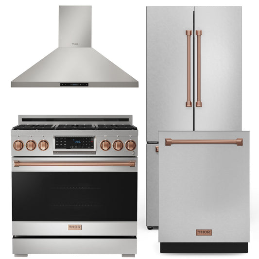 Gordon Ramsey Thor 36" Gas Range, 30" Fridge, 24" Dishwasher and 36" Range Hood